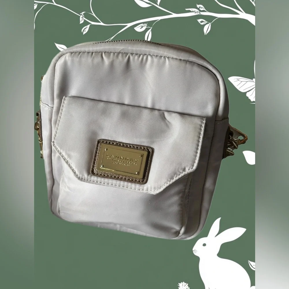 LAUNDRY by Shelli Segal Taupe Nylon Crossbody Bag